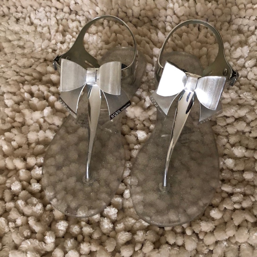 BCBGeneration Silver Bow Sandal